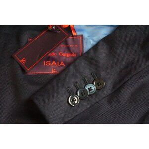 Isaia Nuova Base S Blue S130s Aqua Wool Sport Coat Jacket 44S BRAND NEW W Tags